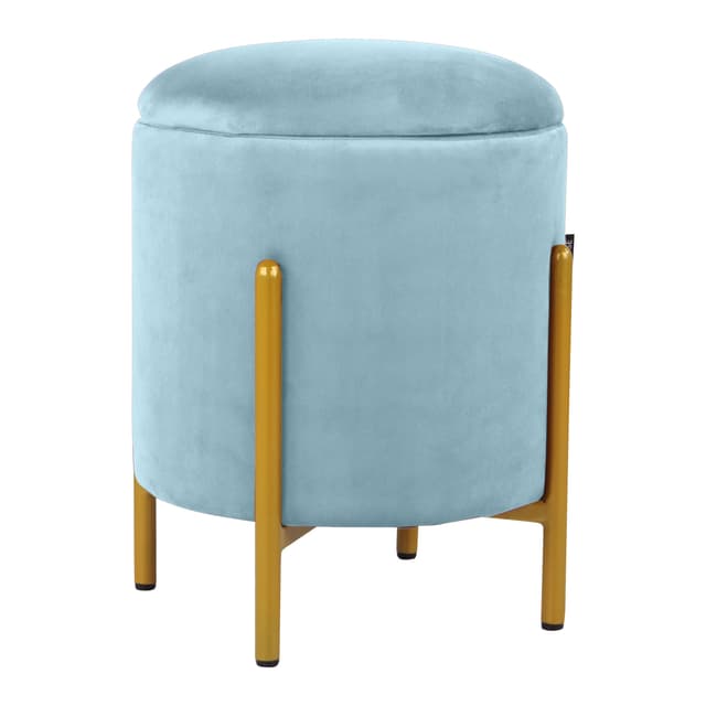 Primrose Velvet Round Ottoman with Hidden Storage, Round Stools for Sitting, Suitable for Bedroom, Living Room, Velvet Square Storage Ottomans (Dunzo)