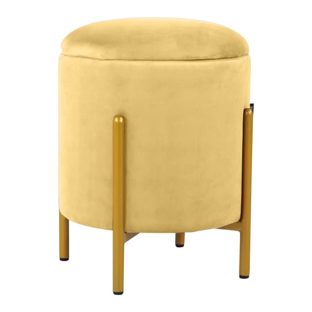 Primrose Velvet Round Ottoman with Hidden Storage, Round Stools for Sitting, Suitable for Bedroom, Living Room, Velvet Square Storage Ottomans (Dunzo)