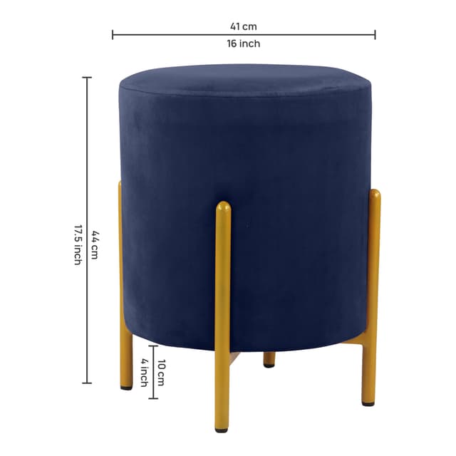 Primrose Velvet Round Ottoman with Hidden Storage, Round Stools for Sitting, Suitable for Bedroom, Living Room, Velvet Square Storage Ottomans (Eric)