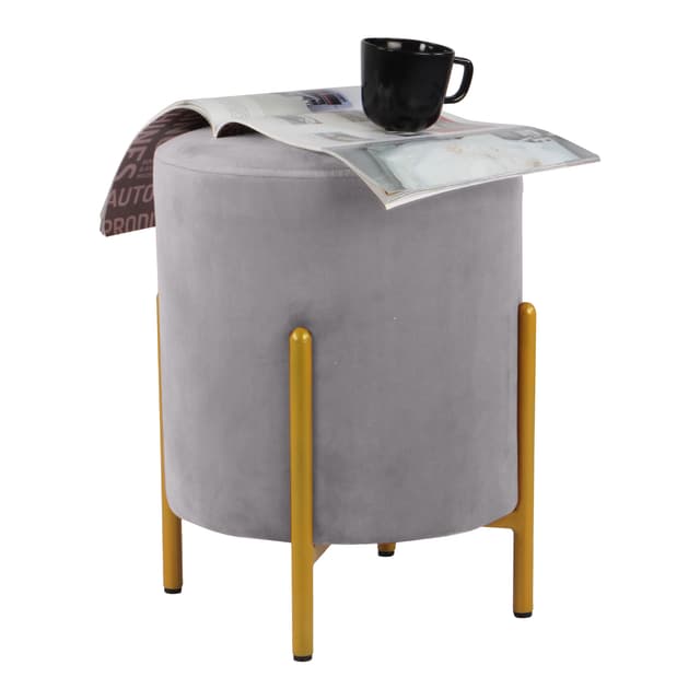 Primrose Velvet Round Ottoman with Hidden Storage, Round Stools for Sitting, Suitable for Bedroom, Living Room, Velvet Square Storage Ottomans (Eric)