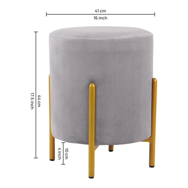 Primrose Velvet Round Ottoman with Hidden Storage, Round Stools for Sitting, Suitable for Bedroom, Living Room, Velvet Square Storage Ottomans (Eric)
