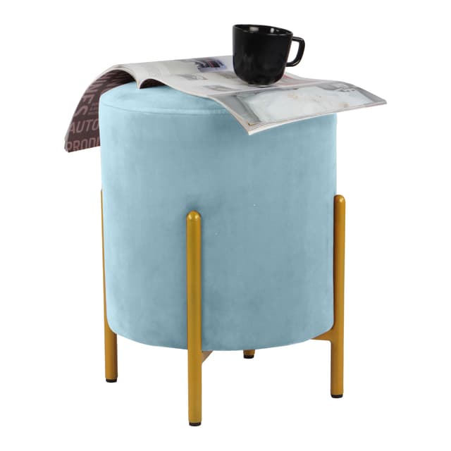 Primrose Velvet Round Ottoman with Hidden Storage, Round Stools for Sitting, Suitable for Bedroom, Living Room, Velvet Square Storage Ottomans (Eric)