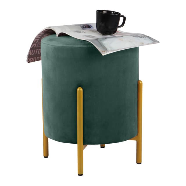 Primrose Velvet Round Ottoman with Hidden Storage, Round Stools for Sitting, Suitable for Bedroom, Living Room, Velvet Square Storage Ottomans (Eric)