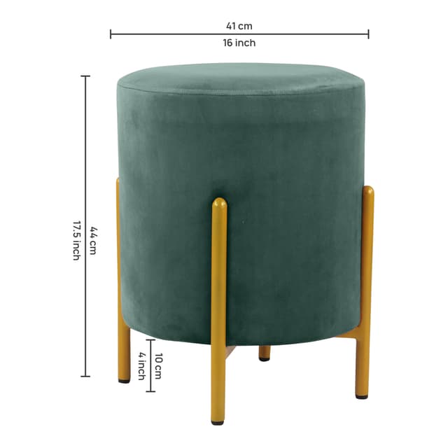 Primrose Velvet Round Ottoman with Hidden Storage, Round Stools for Sitting, Suitable for Bedroom, Living Room, Velvet Square Storage Ottomans (Eric)