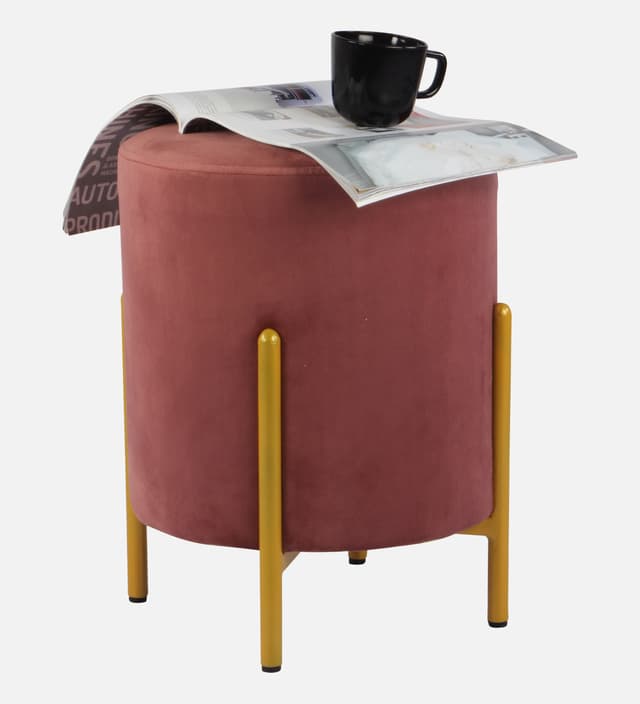 Primrose Velvet Round Ottoman with Hidden Storage, Round Stools for Sitting, Suitable for Bedroom, Living Room, Velvet Square Storage Ottomans (Eric)