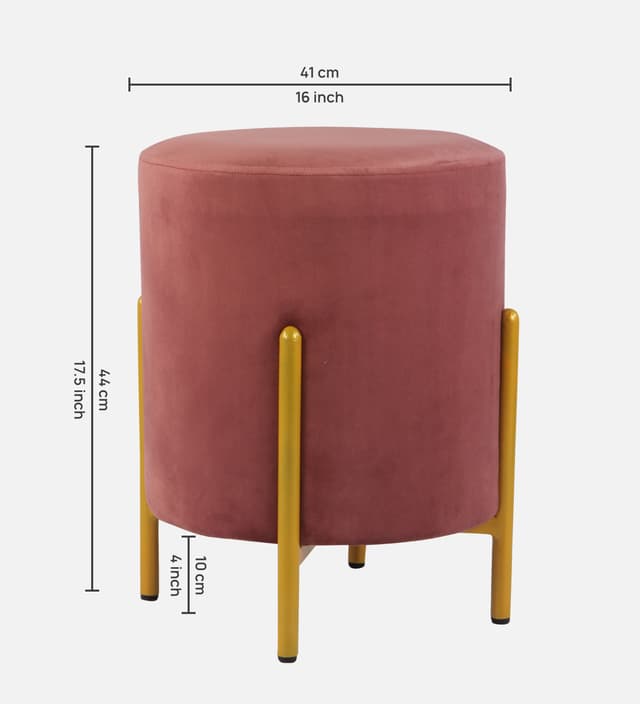 Primrose Velvet Round Ottoman with Hidden Storage, Round Stools for Sitting, Suitable for Bedroom, Living Room, Velvet Square Storage Ottomans (Eric)