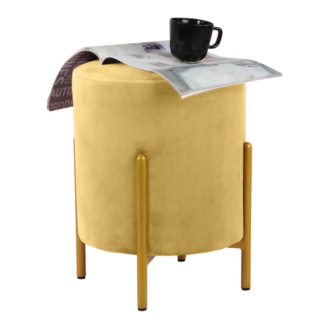 Primrose Velvet Round Ottoman with Hidden Storage, Round Stools for Sitting, Suitable for Bedroom, Living Room, Velvet Square Storage Ottomans (Eric)