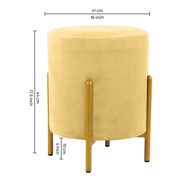 Primrose Velvet Round Ottoman with Hidden Storage, Round Stools for Sitting, Suitable for Bedroom, Living Room, Velvet Square Storage Ottomans (Eric)