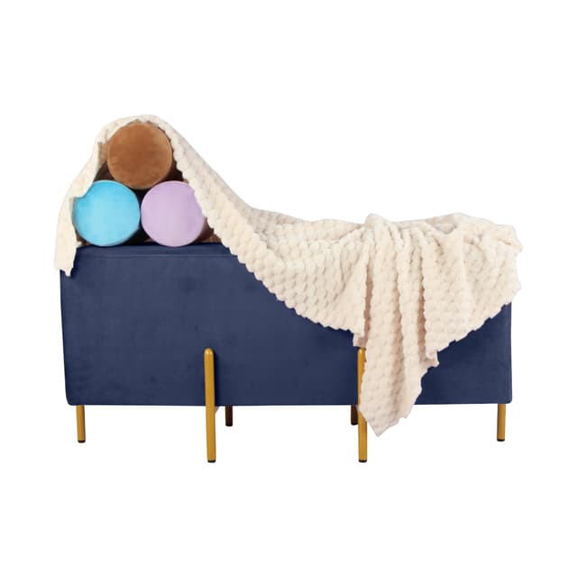 Primrose Ottoman Pouffes for Sitting Stool for Living Room Sitting Puffy Wooden Stools Chair Living Room Furniture Footrest Pouf Foot Stool for Office Room Decor, 42x16x18 inch (Fresca)