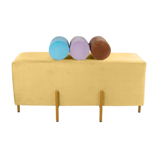 Primrose Ottoman Pouffes for Sitting Stool for Living Room Sitting Puffy Wooden Stools Chair Living Room Furniture Footrest Pouf Foot Stool for Office Room Decor, 42x16x18 inch (Fresca)