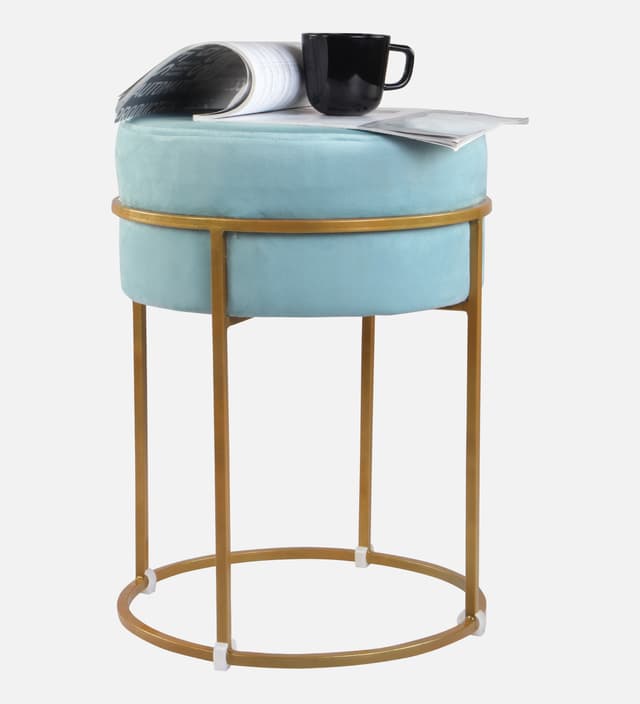 Primrose Ottoman Pouffes for Sitting Stool for Living Room Sitting Puffy Wooden Stools Chair Living Room Furniture Footrest Pouf Foot Stool for Office Room Decor (Glen)