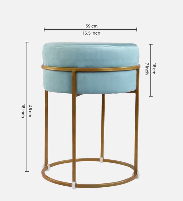 Primrose Ottoman Pouffes for Sitting Stool for Living Room Sitting Puffy Wooden Stools Chair Living Room Furniture Footrest Pouf Foot Stool for Office Room Decor (Glen)