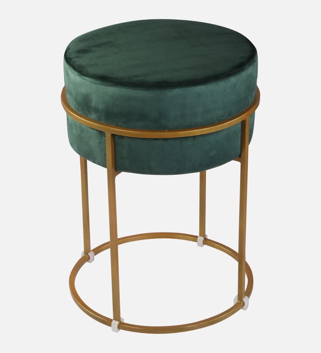 Primrose Ottoman Pouffes for Sitting Stool for Living Room Sitting Puffy Wooden Stools Chair Living Room Furniture Footrest Pouf Foot Stool for Office Room Decor (Glen)