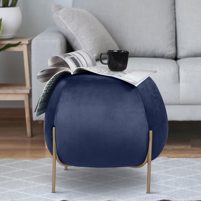Primrose Ottoman Pouffes for Sitting Stool for Living Room Sitting Puffy Wooden Stools Chair Living Room Furniture Footrest Pouf Foot Stool for Office Room Decor, (Otto)