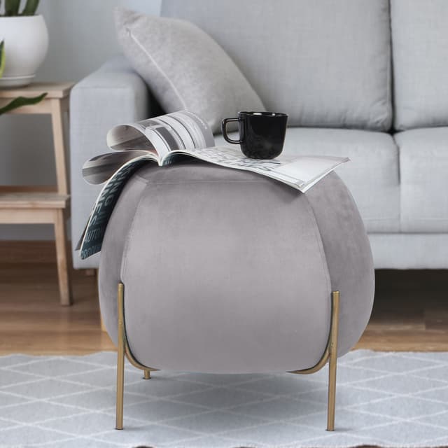 Primrose Ottoman Pouffes for Sitting Stool for Living Room Sitting Puffy Wooden Stools Chair Living Room Furniture Footrest Pouf Foot Stool for Office Room Decor, (Otto)
