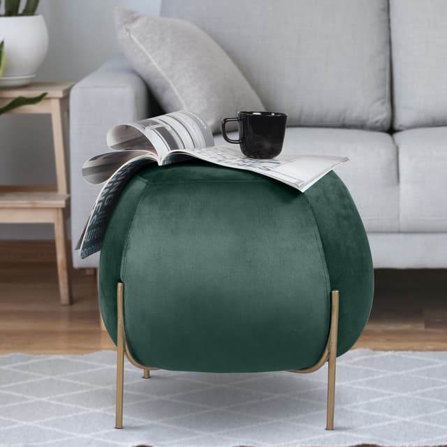 Primrose Ottoman Pouffes for Sitting Stool for Living Room Sitting Puffy Wooden Stools Chair Living Room Furniture Footrest Pouf Foot Stool for Office Room Decor, (Otto)