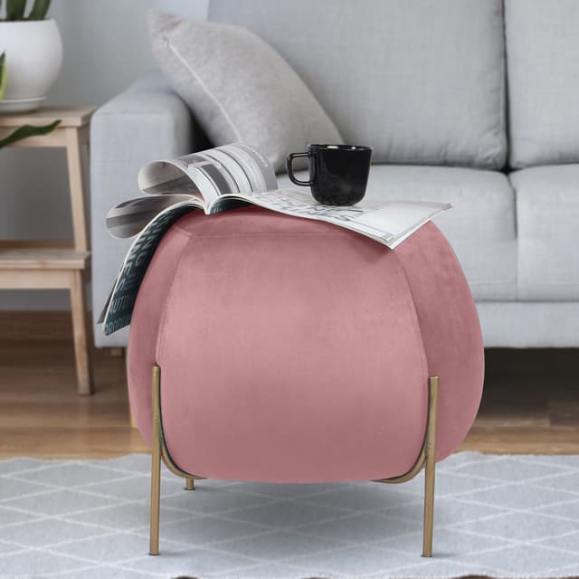 Primrose Ottoman Pouffes for Sitting Stool for Living Room Sitting Puffy Wooden Stools Chair Living Room Furniture Footrest Pouf Foot Stool for Office Room Decor, (Otto)