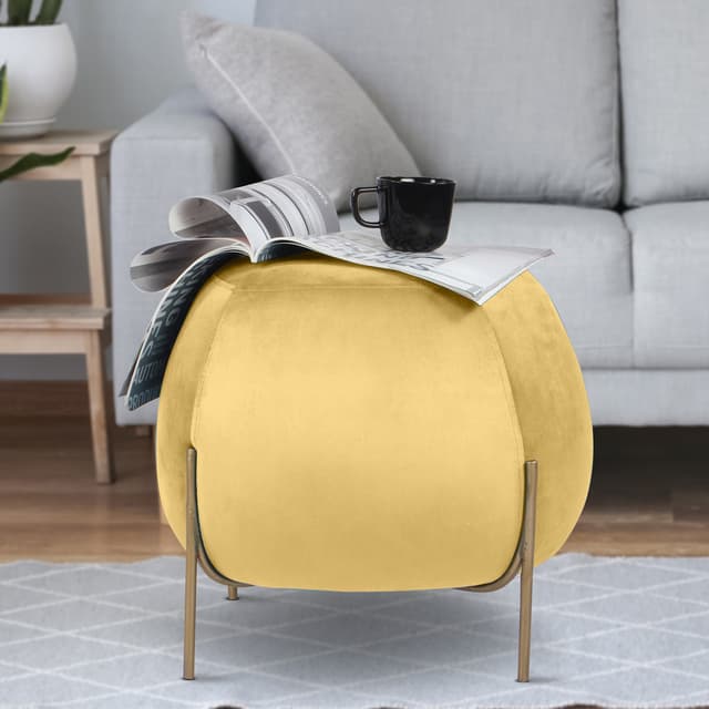 Primrose Ottoman Pouffes for Sitting Stool for Living Room Sitting Puffy Wooden Stools Chair Living Room Furniture Footrest Pouf Foot Stool for Office Room Decor, (Otto)
