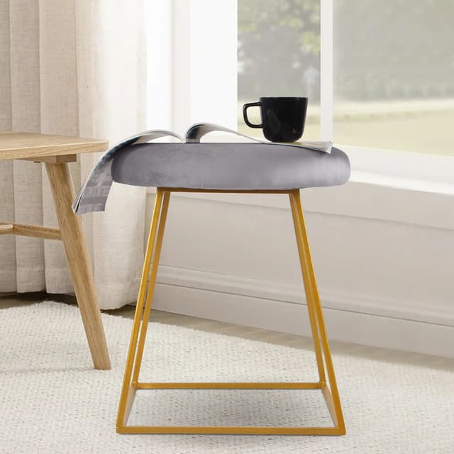 Primrose Ottoman Pouffes for Sitting Stool for Living Room Sitting Puffy Wooden Stools Chair Living Room Furniture Footrest Pouf Foot Stool for Office Room Decor (Pristy)