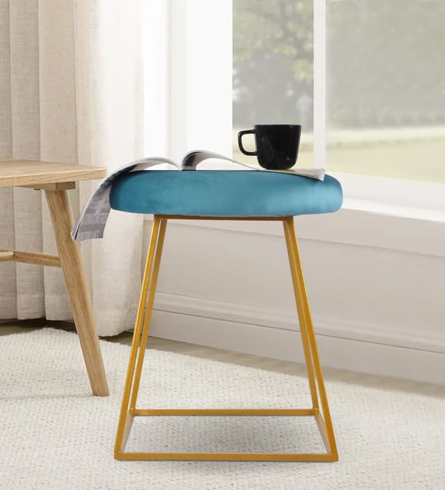 Primrose Ottoman Pouffes for Sitting Stool for Living Room Sitting Puffy Wooden Stools Chair Living Room Furniture Footrest Pouf Foot Stool for Office Room Decor (Pristy)