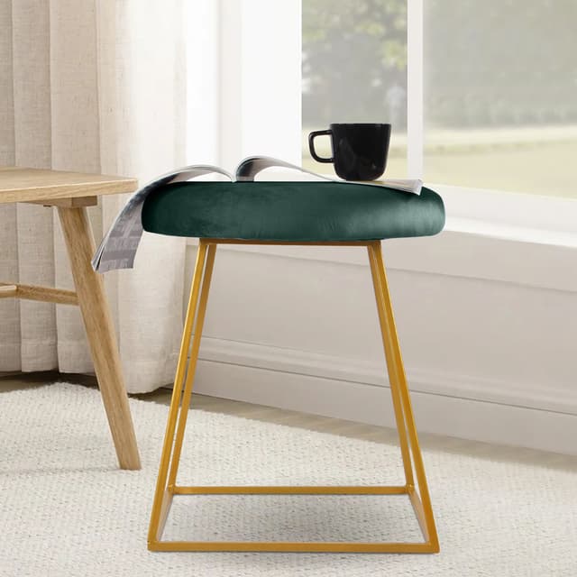 Primrose Ottoman Pouffes for Sitting Stool for Living Room Sitting Puffy Wooden Stools Chair Living Room Furniture Footrest Pouf Foot Stool for Office Room Decor (Pristy)