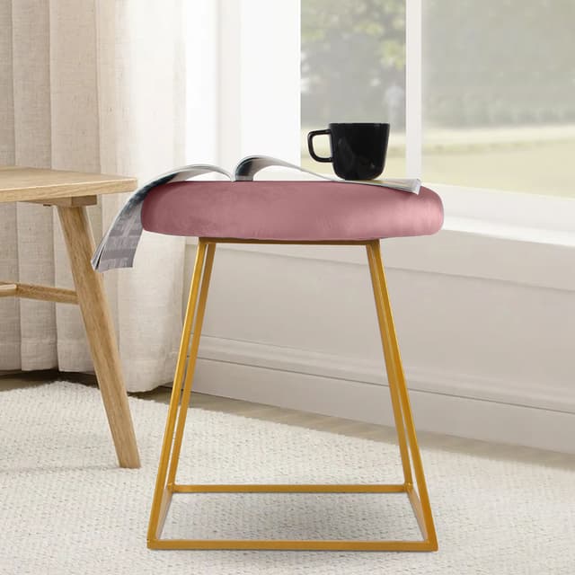 Primrose Ottoman Pouffes for Sitting Stool for Living Room Sitting Puffy Wooden Stools Chair Living Room Furniture Footrest Pouf Foot Stool for Office Room Decor (Pristy)