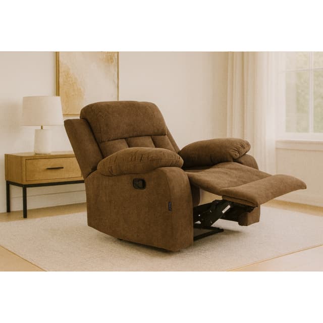 Primrose Sweden Khmer Fabric Single Seater Living Room Recliner