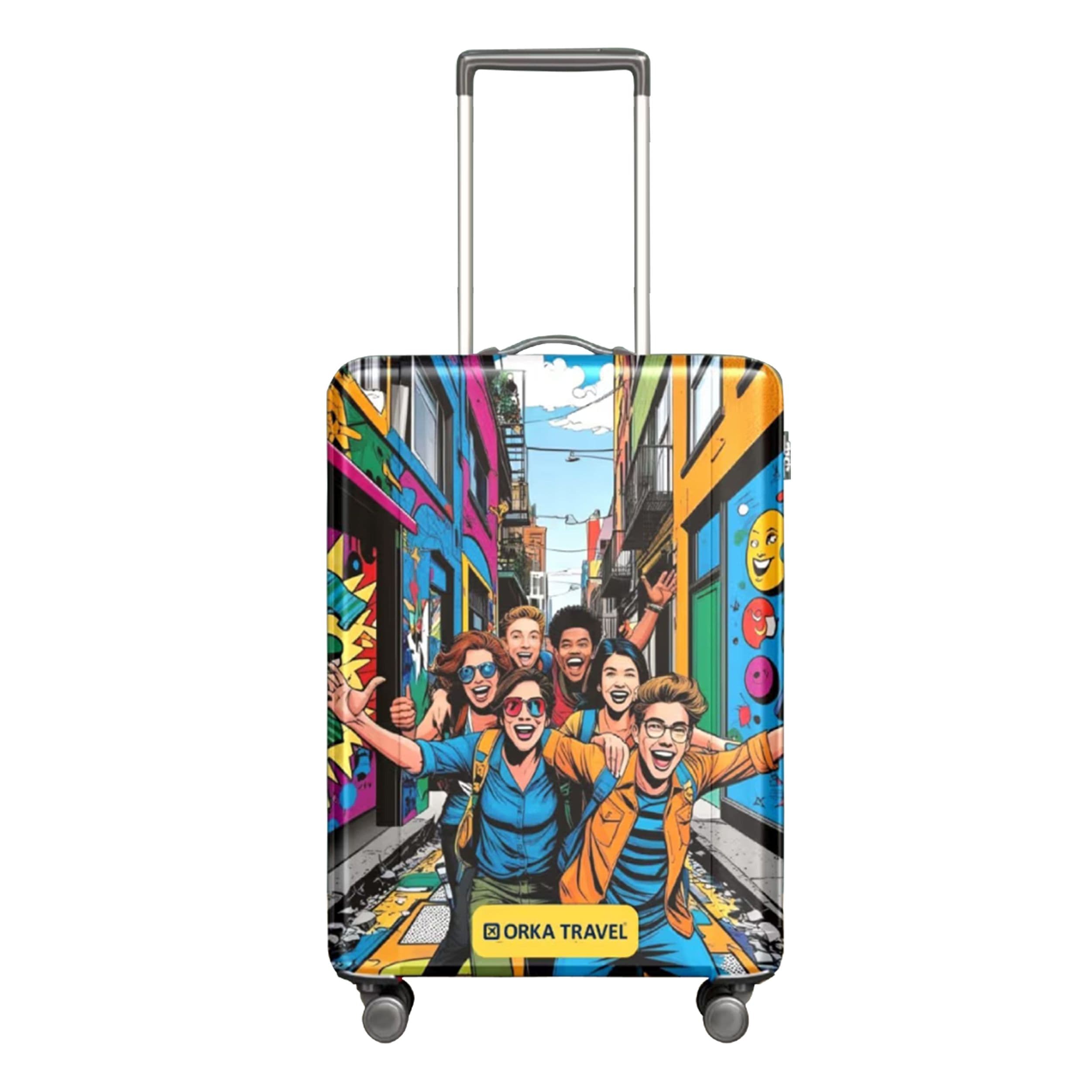 Orka Travel Digital Printed Spandex Fabric Luggage Sleeve Cover (D1) view 4