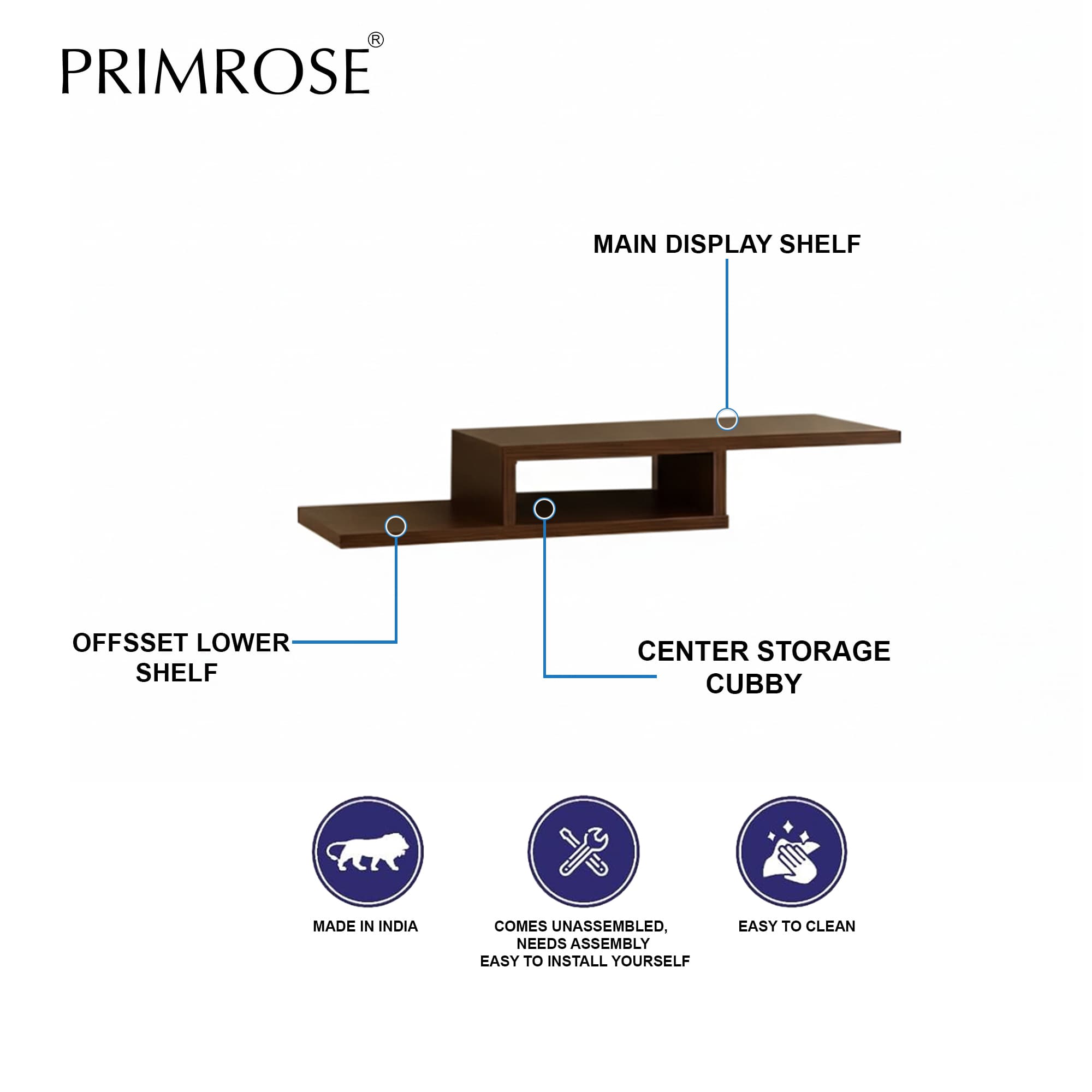 PrimRose TV104 Wall Mounted, Cabinet for Wall view 7