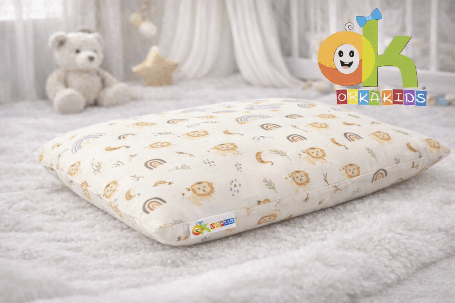 Orka Kids Memory Foam Pillow for Sleep Lion Toddler view 2