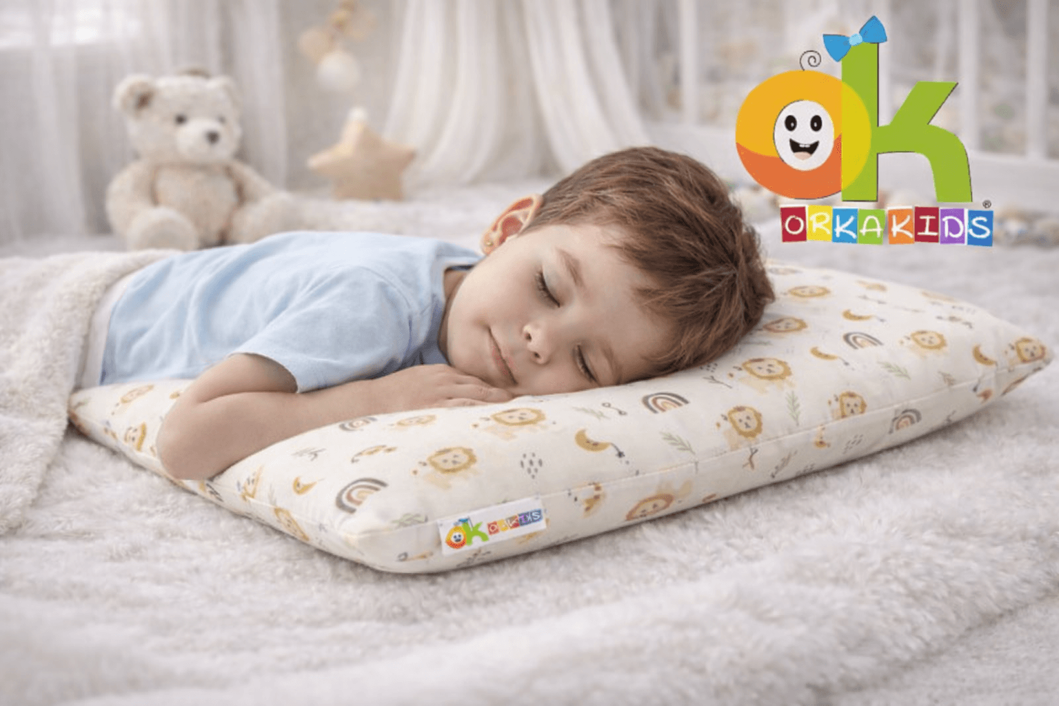 Orka Kids Memory Foam Pillow for Sleep Lion Toddler view 6