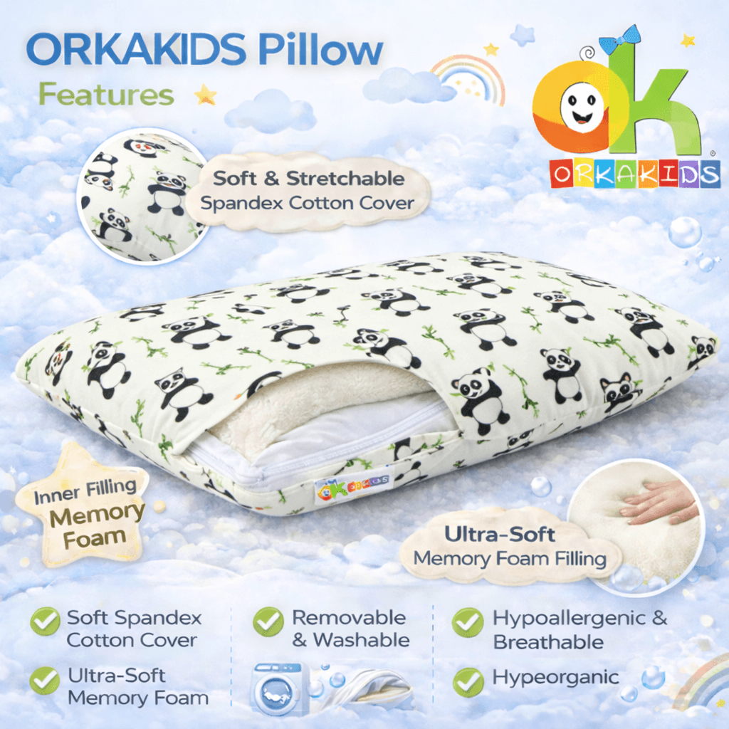 ORKASLEEP Kids Eco Printed Pillow Design 3 Pillow – Spandex view 6