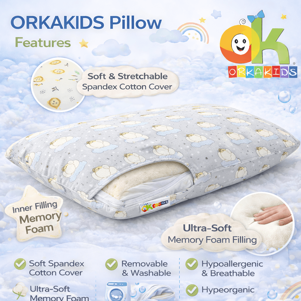 Orka Kids Memory Foam Pillow Sumo Design view 6