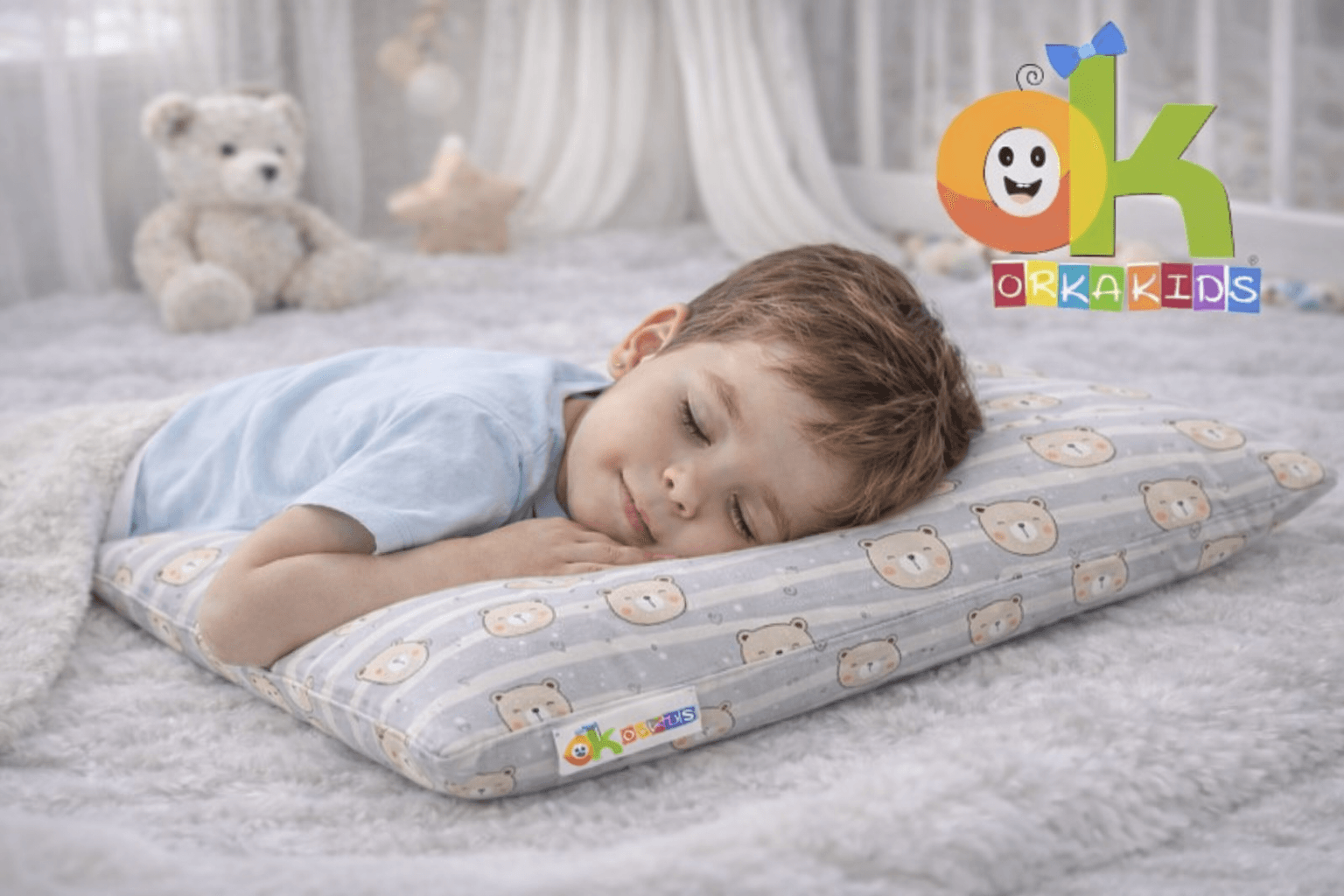 Orka Kids Memory Foam Pillow Bear Design view 6