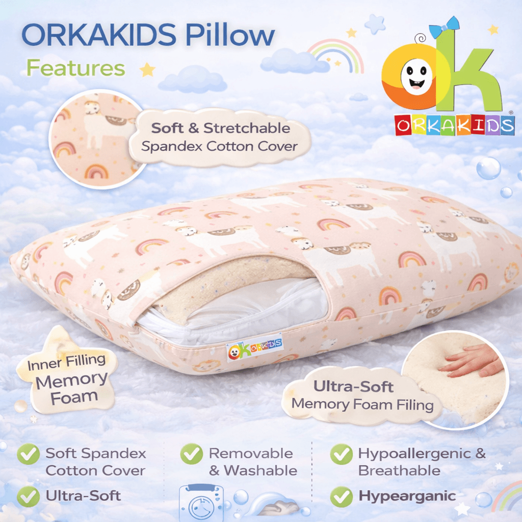 ORKASLEEP Kids Eco Printed Pillow Design 6 Pillow – Spandex view 5