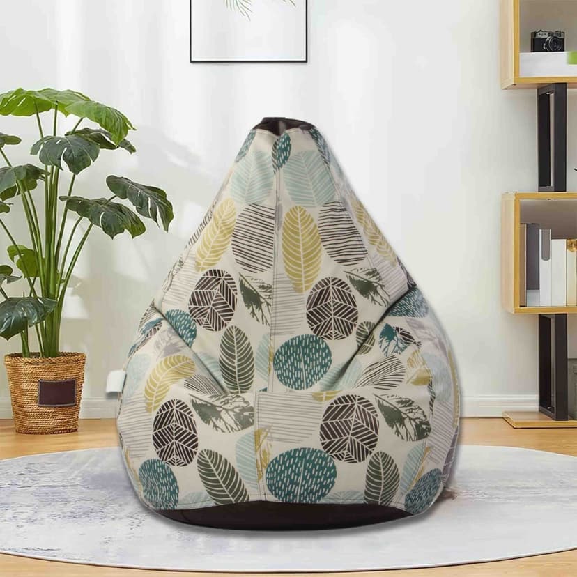 Orka Autumn Seamless Pattern with Trees Theme Printed Bean Bag