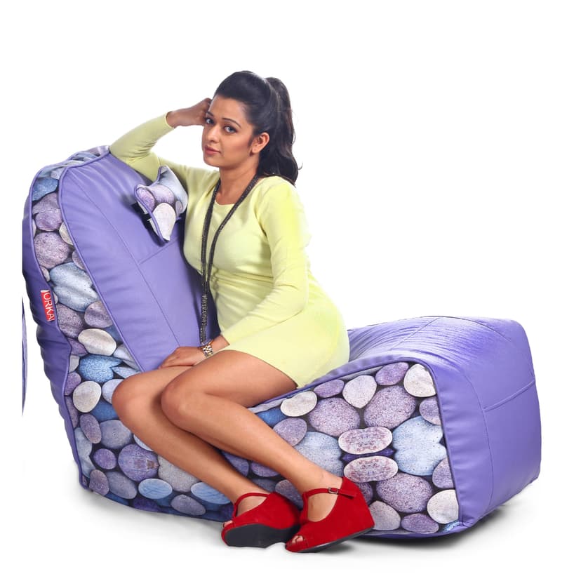 Orka Digital Printed Video Rocker With Headrst Filled With Beans - (Pebbles)