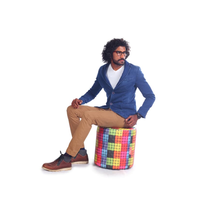 Primrose Digital Printed Candy Ottoman - Multicolor