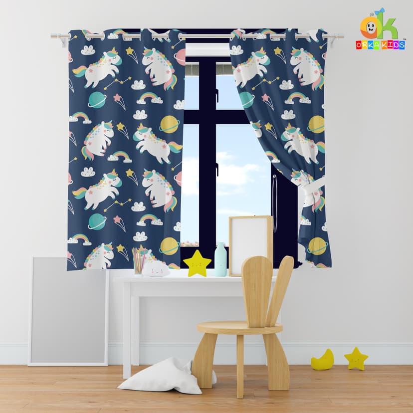Orka Kids Window Curtain Pack of 2, (D5)