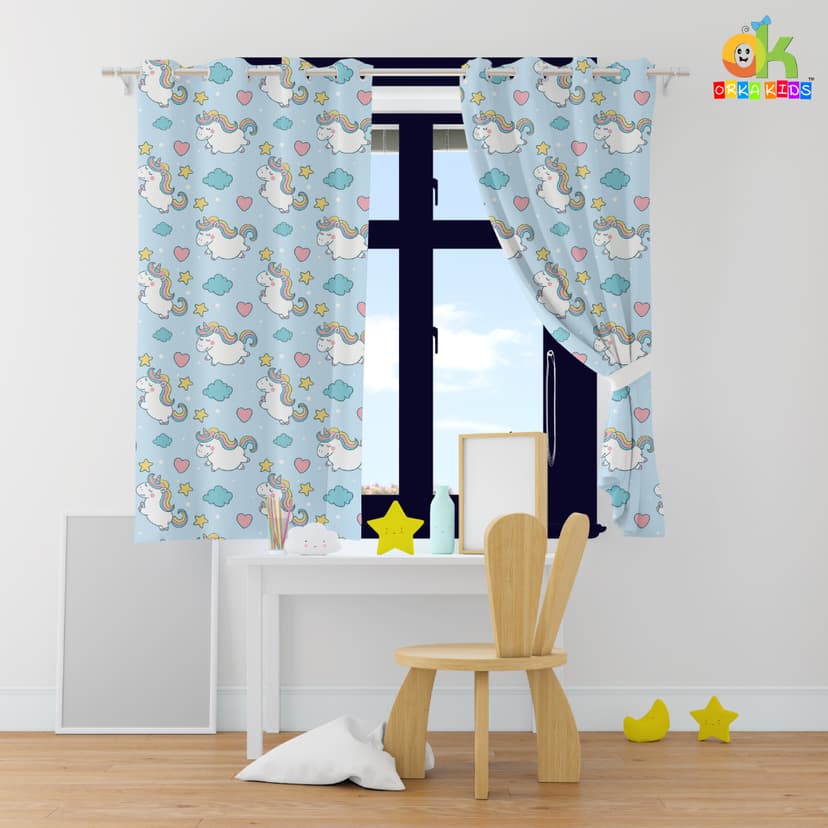 Orka Kids Window Curtain Pack of 2, (D6)