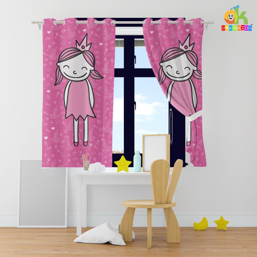 Orka Kids Window Curtain Pack of 2, (D7)